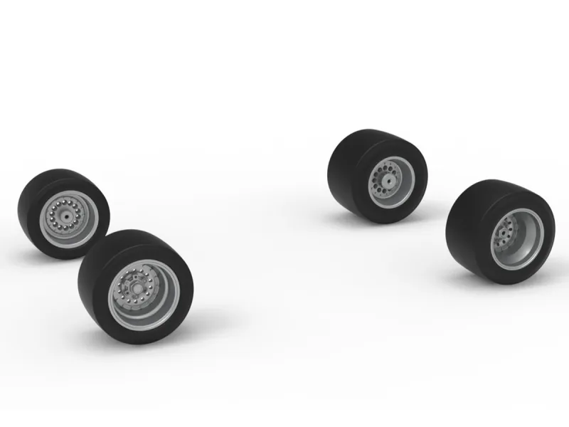 Wheel set of Asphalt Supermodified stock car V3 Scale 1:25