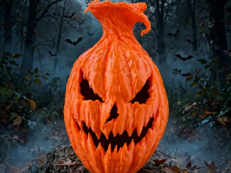 Vase Citrouille Jack-O-Lantern Effrayant V1