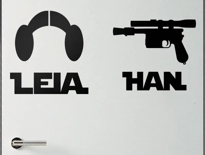 LEIA - HAN.  Toilet Door Sign