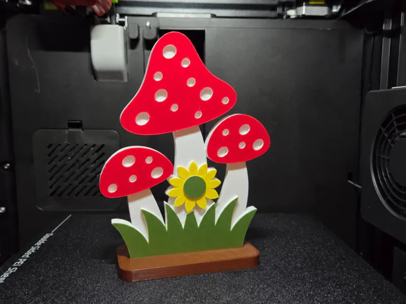 Cute Fly Agaric Mushroom & Sunflower Decoration