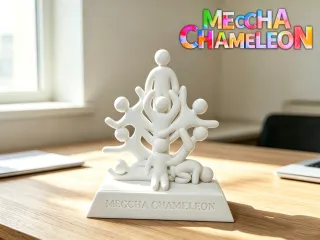 Mecha Chameleon game characters sculpture