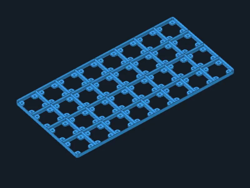Gridfinity baseplate-8-4 with screw holes