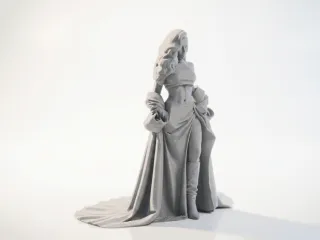 Two Piece Gown Female Figure Statue 3D Printable