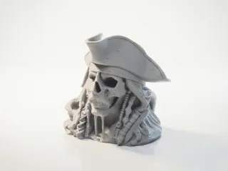 Half Skull Face Jack Sparrow Sculpture 3D Printable