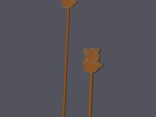 Horse Head - Farm Animals - Cocktailsticks v1