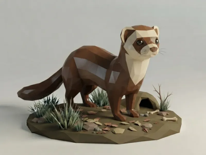 Low Poly Ferret