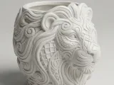 Löwen Kopf, Hexa Design - Behälter - Blumentopf-0