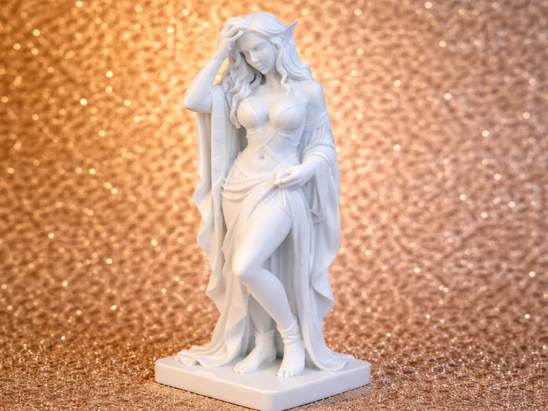 Elegant Elf Statue – Alta Definizione