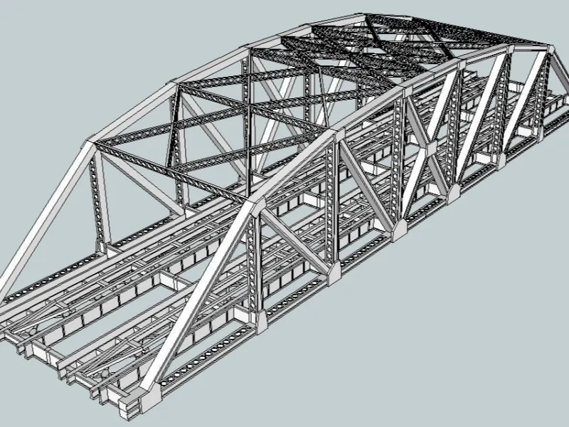 HO Scale 145 FT Double Track Arched Truss Bridge