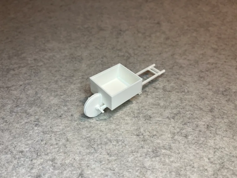 Dollhouse wheelbarrow miniature house