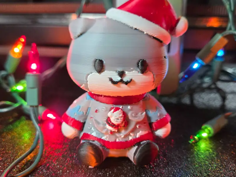 Ugly Sweater Christmas Cat MAKE NOW CUBE ME FIGURE