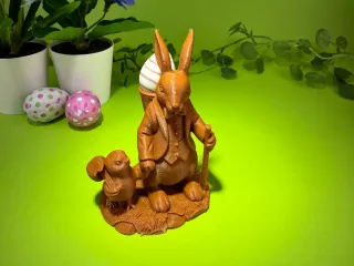 Elegant easter banny with chicken
