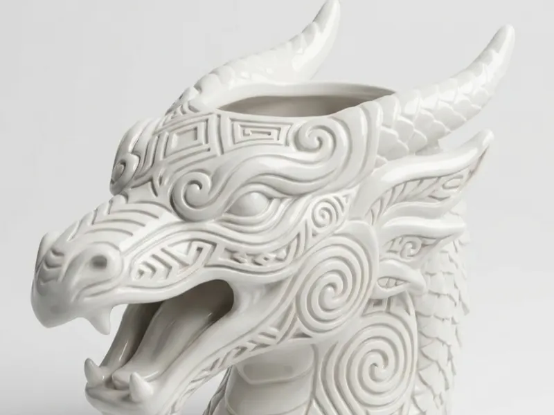 Drachen Kopf, Hexa Design - Behälter - Blumentopf