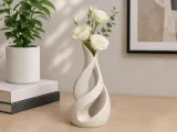 Flow Vortex Ribbon Vase - Modern Spiral Sculptural Planter-0