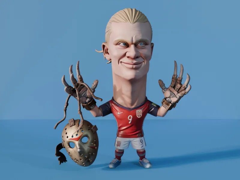 Haaland "Slasher Striker" Statue - Premium Horror Football