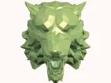 Low Poly Wolf Head Sculpture – 3D Print STL | Geometric Anim-0