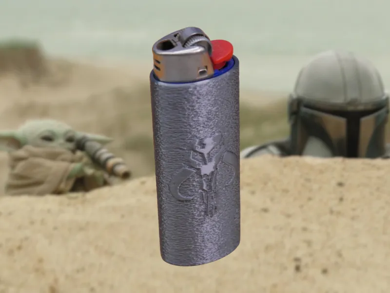 Mandalorian Crest Grip Click Bic Lighter Sleeve