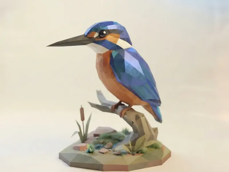 Low Poly Kingfisher