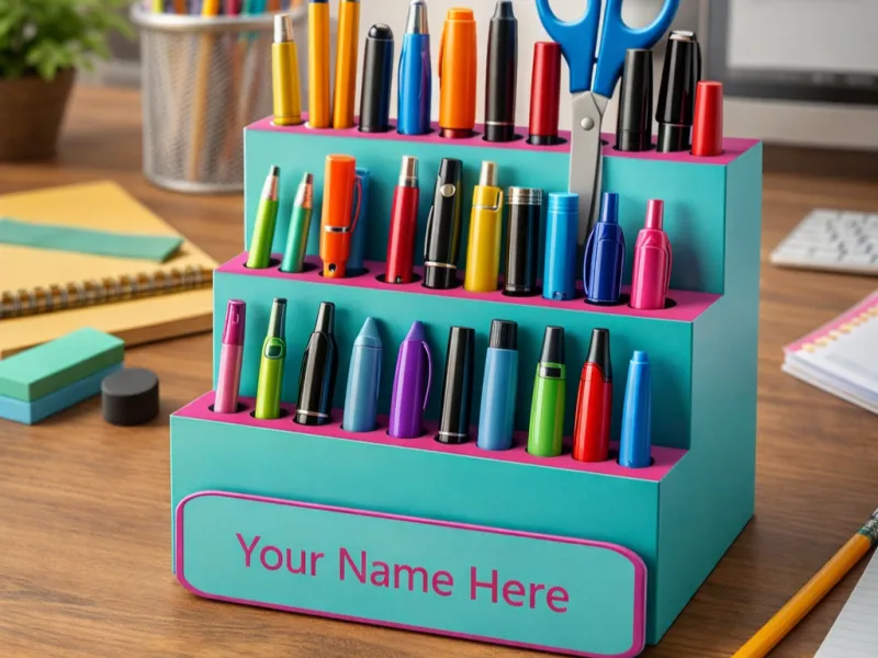 Personalised "Your name Here" Beadabl Penstand 12_5 mm holes
