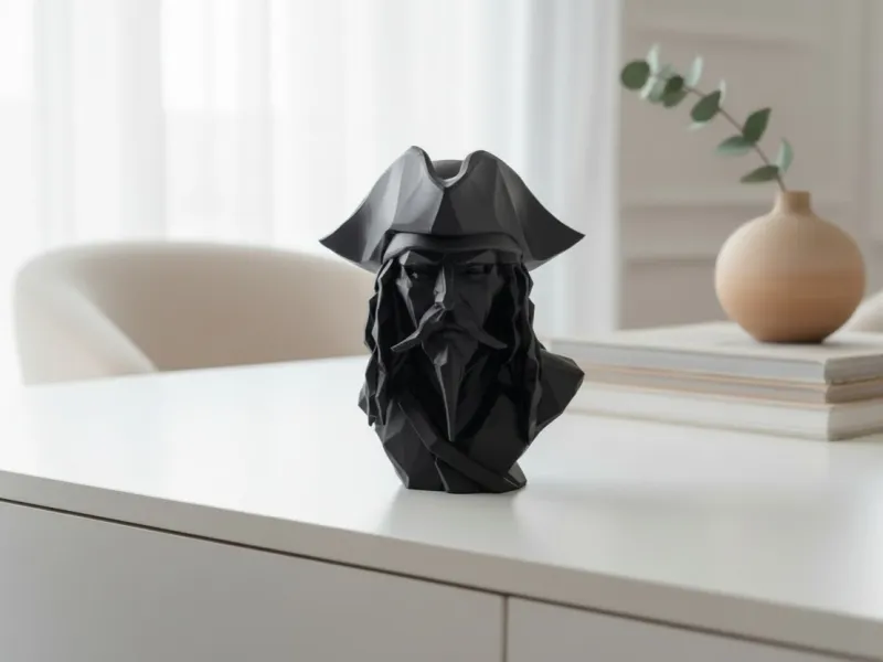 Low Poly Caribbean Pirate Bust