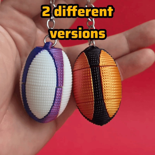 rugby spinner keychain 2 versions (no multicolor needed)