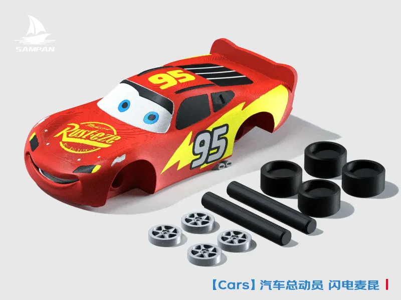【Cars】赛车总动员 闪电麦昆 动漫电影角色 卡通汽车模型 组装 轮胎可动