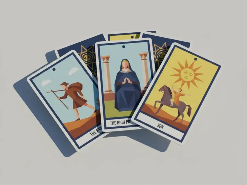 Conjunto de Cartas de Tarô Low Poly