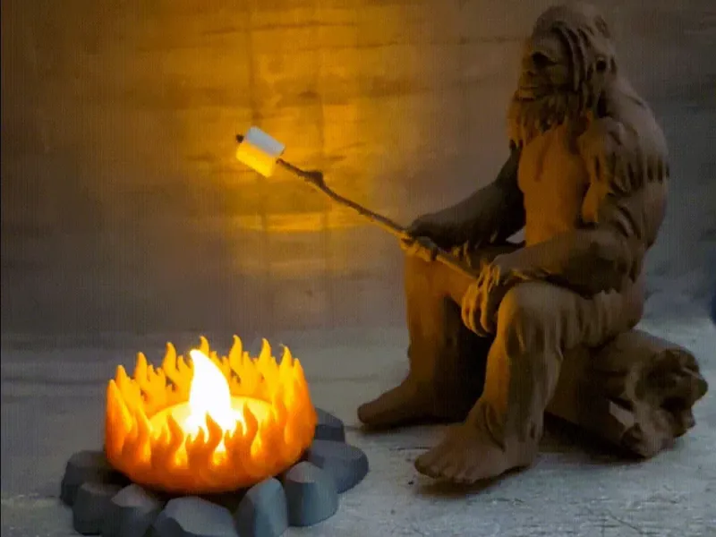 Bigfoot Campfire Tealight Display