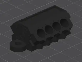 Engine block V8 keychain