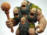 3969  Four-Headed Troll — 3D-Printed Fantasy Statue  STL-0
