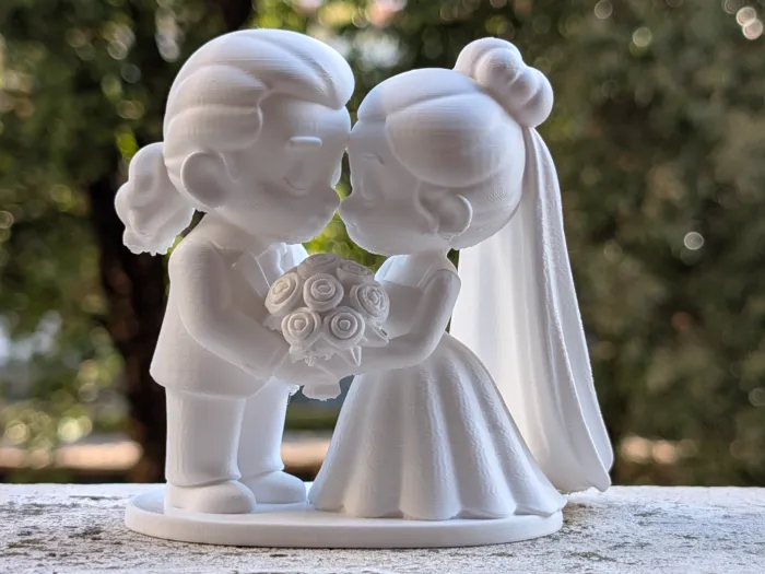 Wedding Couple Cake Topper Figurine - Art - PLA - 3D printed product