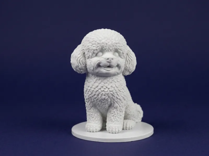 Figurinha Fofa de Bichon Frisé - Modelo de Cão