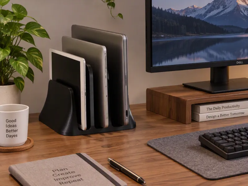 Suport vertical pentru laptop (2 laptopuri, 1 tabletă)