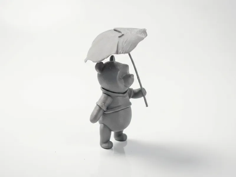 小熊维尼撑伞手办 卡通3D可打印模型