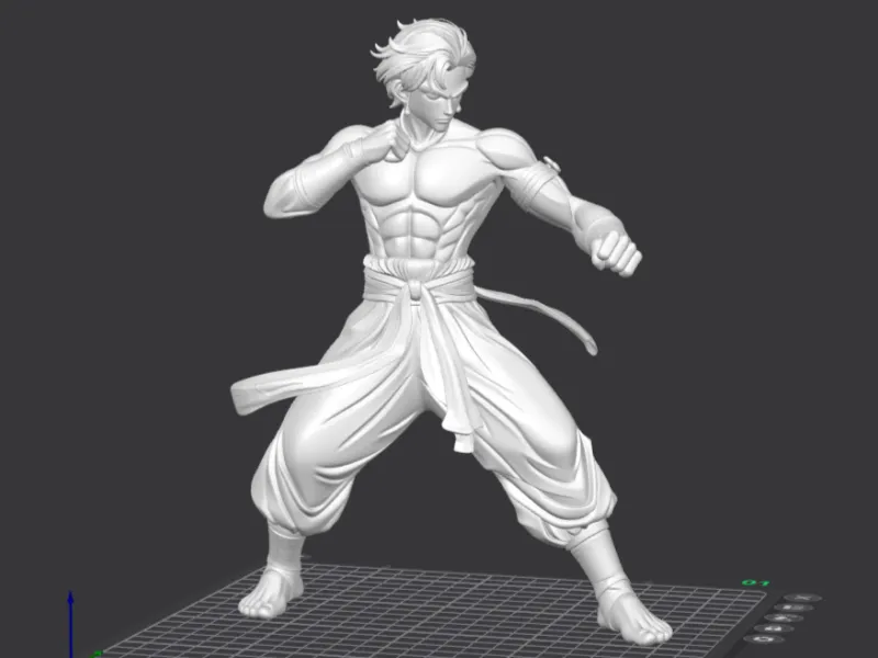 martial arts  statue  3D printing  dynamic pose