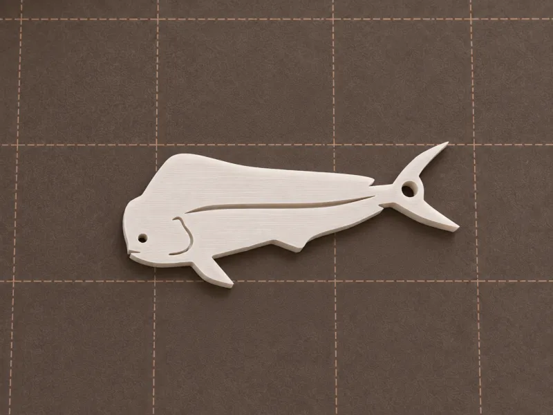 ที่แขวนกุญแจปลา Mahi Mahi – ศิลปะเส้น 2D