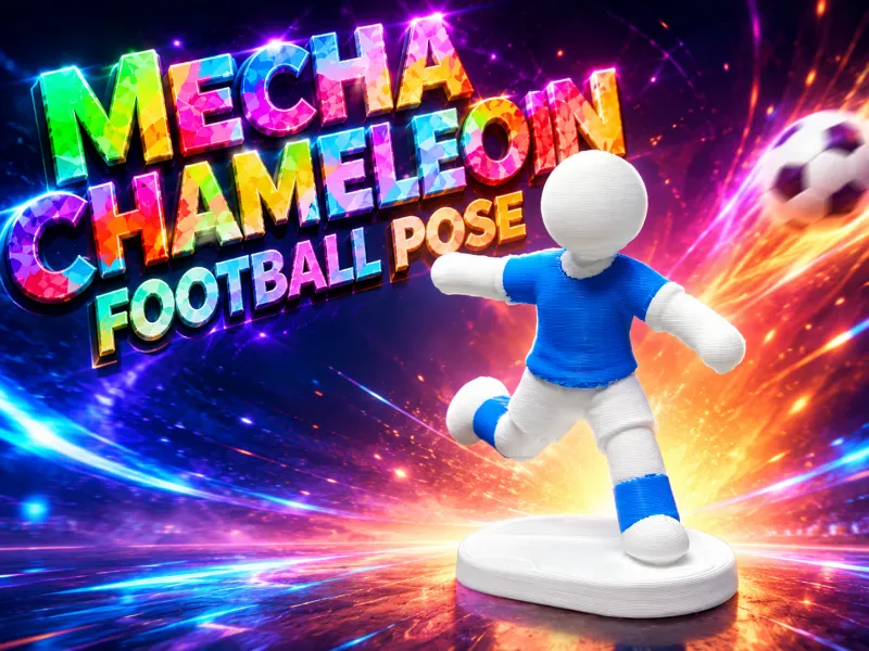 Posture de football du caméléon mécanique