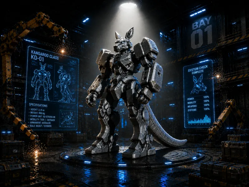 🤖 Mecharoo – Känguru-Klasse KD-01 | Futuristischer Mech-Roboter