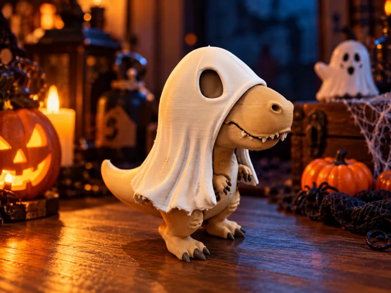 Spooky Ghost Dino Cute Halloween Figure