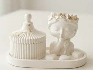 Kit decorativo "Shhh" – Caixa de joias e vaso cachepô