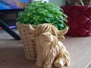 Highland Charm – Cozy Cow Planter Basket