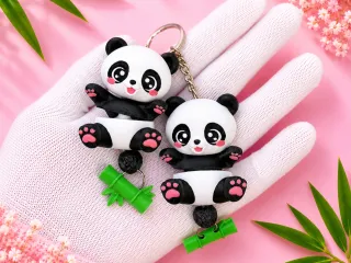 Fluffy Tail Cute Flexi Baby Panda - Toy/ Keychain/Magnet