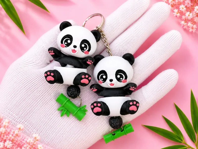 Fluffy Tail Cute Flexi Baby Panda - Toy/ Keychain/Magnet