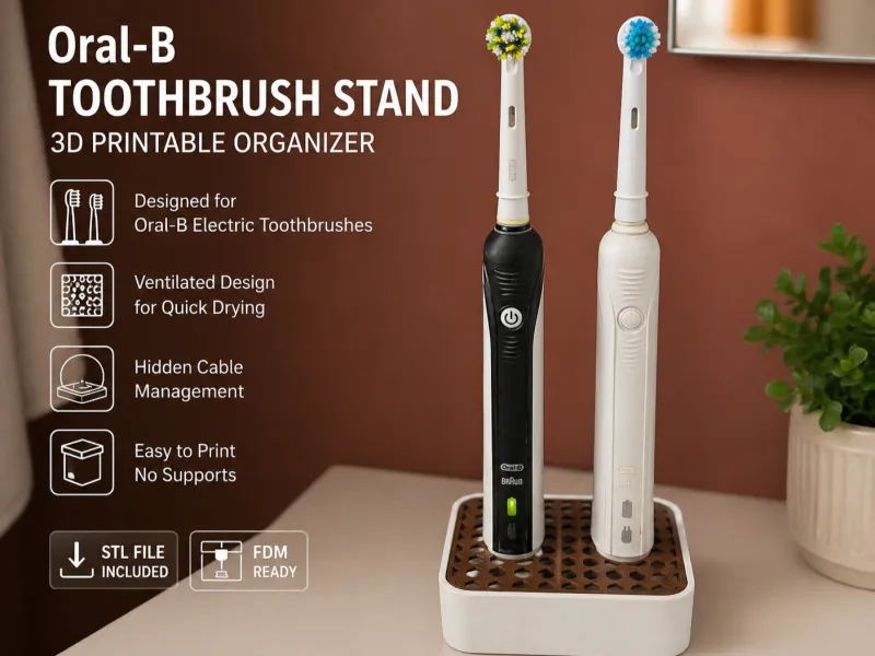 Oral-B Hidden Charger Dual Stand with Customizable Grid