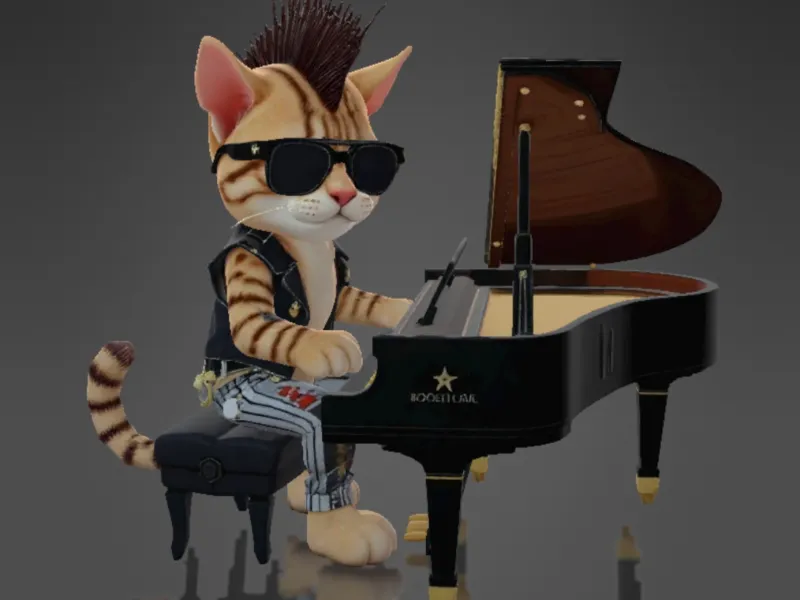 Bengal Cat Rockstar Grand Piano