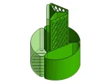 有水苔柱的圓形三等份花盆(Circular 3-section planter with a moss pole)-0