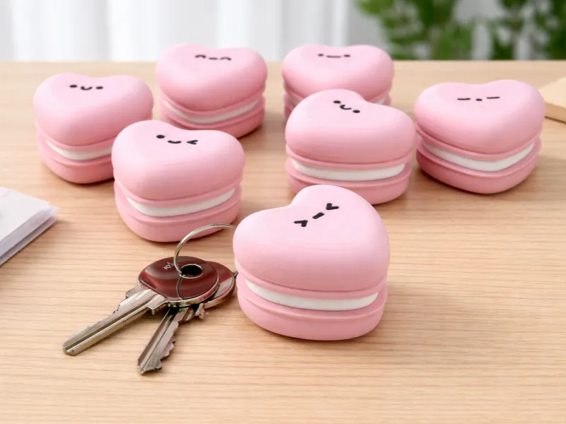 portachiavi macaron a forma di cuore