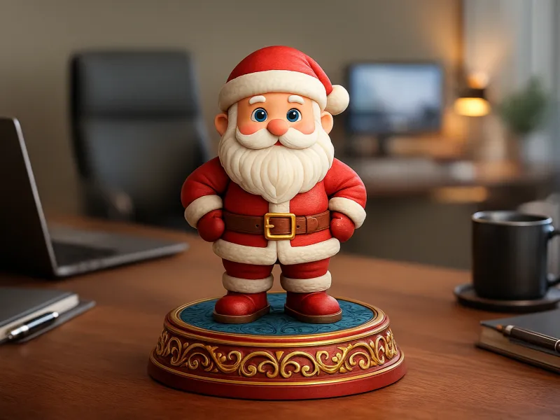 Statuetta di Babbo Natale su base ornata