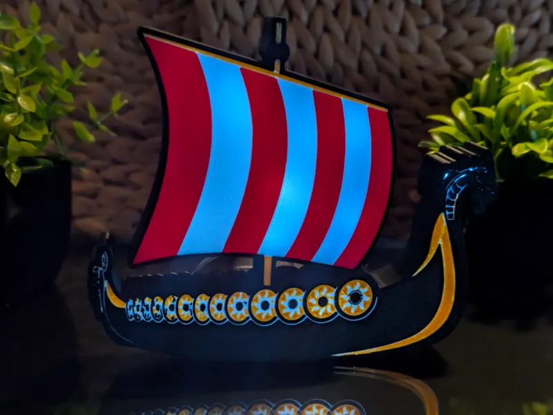 Viking Longship Drakkar - Custom Shape Lightbox