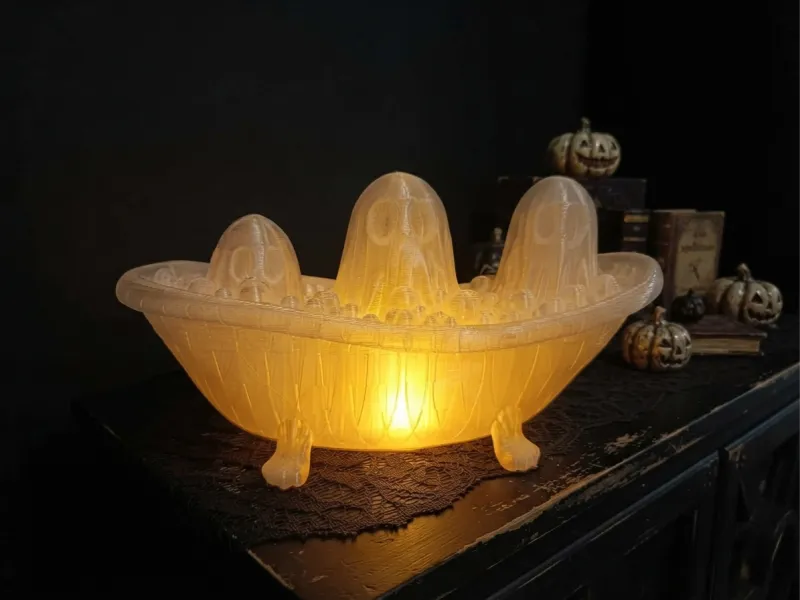 Bubble Boo Ghost Bath LED Tea Light Holder
